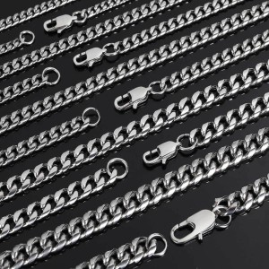 4mm/5mm/6mm/7mm/8mm/9mm Stainless Steel Cuban Chain Necklace