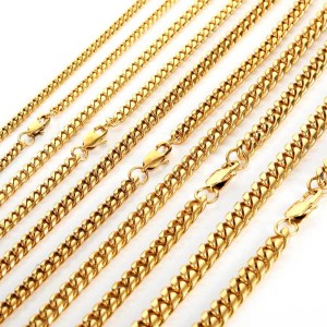 4mm/5mm/6mm/7mm/8mm/9mm Stainless Steel Cuban Chain Necklace