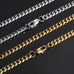 4mm/5mm/6mm/7mm/8mm/9mm Stainless Steel Cuban Chain Necklace