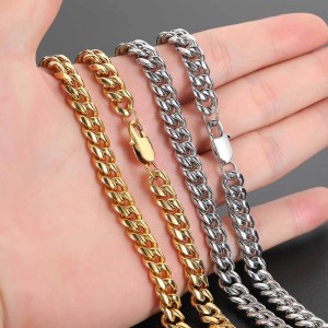 4mm/5mm/6mm/7mm/8mm/9mm Stainless Steel Cuban Chain Necklace