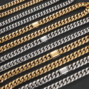 8mm/10mm/12mm/14mm Cuban Chain Stainless Steel Necklace