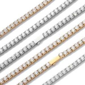 4mm Zirconia Tennis Chain Stainless Steel Necklace