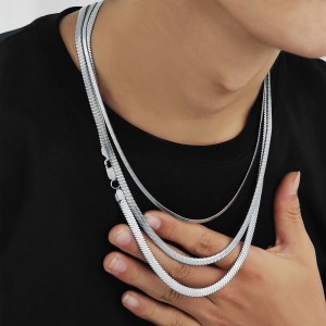 3mm/4mm/5mm/6mm Snake Blade Chain Stainless Necklace