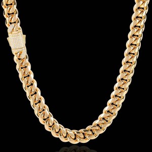 10mm/12mm Zirconia Cuban Chain Stainless Steel Necklace
