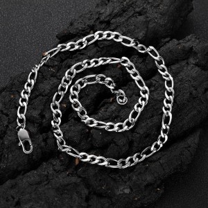 3mm/4mm/5mm/6mm Figaro Chain Stainless Steel Necklace