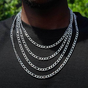 3mm/4mm/5mm/6mm Figaro Chain Stainless Steel Men Necklace