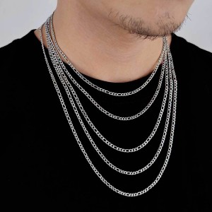 3mm/4mm/5mm/6mm Figaro Chain Stainless Steel Men Necklace