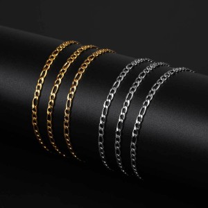 3mm/4mm/5mm/6mm Figaro Chain Stainless Steel Men Necklace