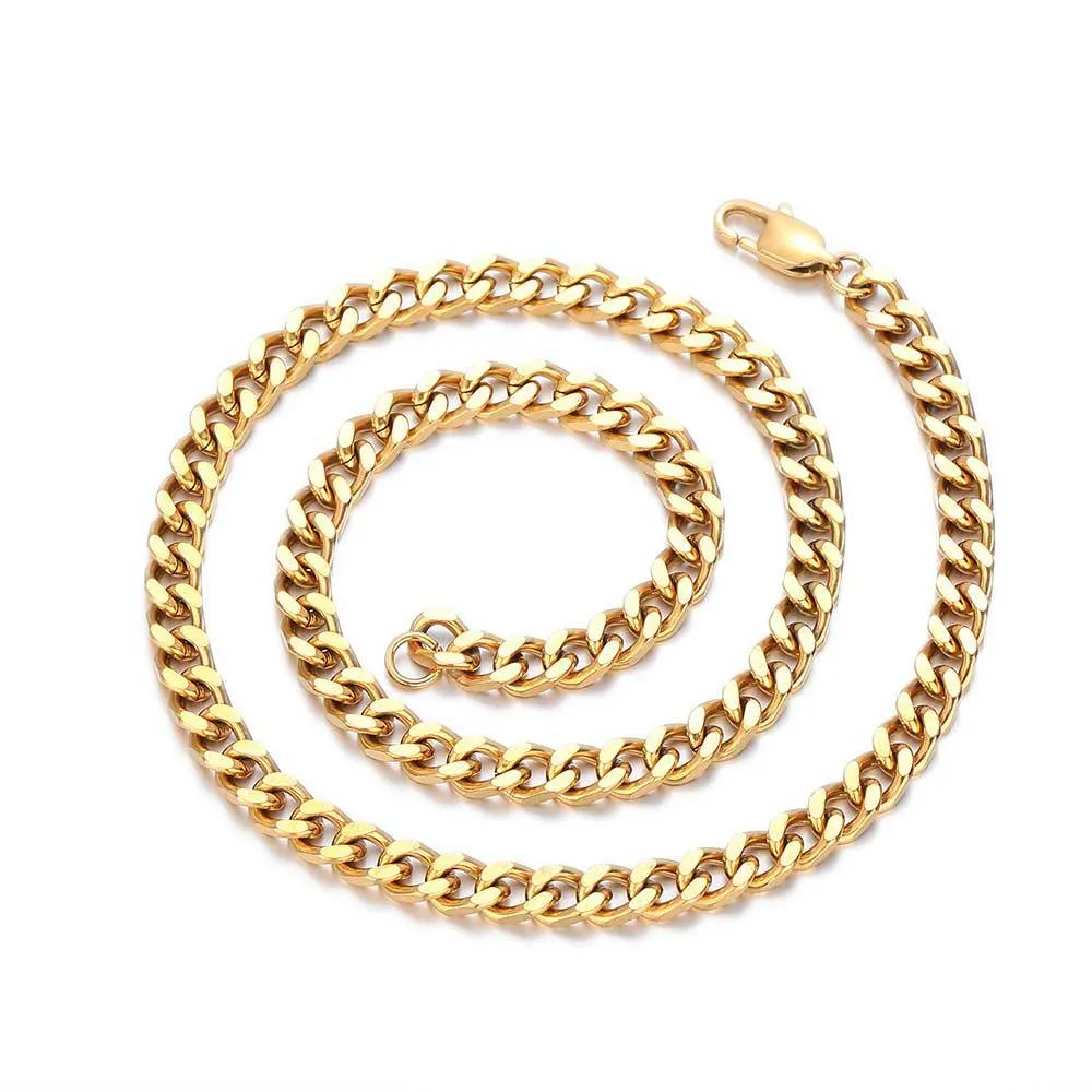 6mm Cuban Chain Hip Hop Stainless Steel Necklace