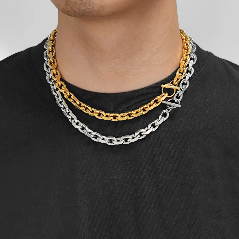 9mm Cross Chain Stainless Steel Necklace - image1