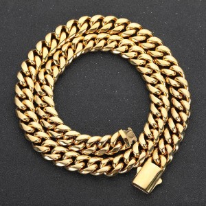 8mm/10mm/12mm/14mm Hip Hop Cuban Chain Stainless Steel Necklace