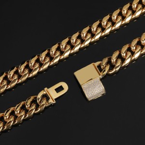 12mm Polished Round Cuban Chain Stainless Steel Necklace