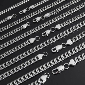 4mm/5mm/6mm/7mm/8mm/9mm Cuban Chain Stainless Steel Necklace