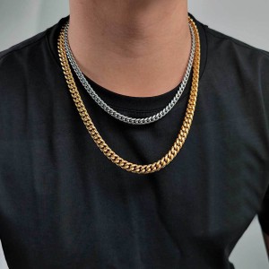 4mm/5mm/6mm/7mm/8mm/9mm Cuban Chain Stainless Steel Necklace