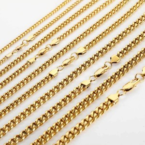 4mm/5mm/6mm/7mm/8mm/9mm Cuban Chain Stainless Steel Necklace