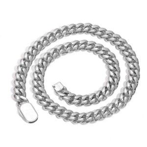 8mm/10mm/12mm Shell Clasp Cuban Chain Stainless Steel Necklace
