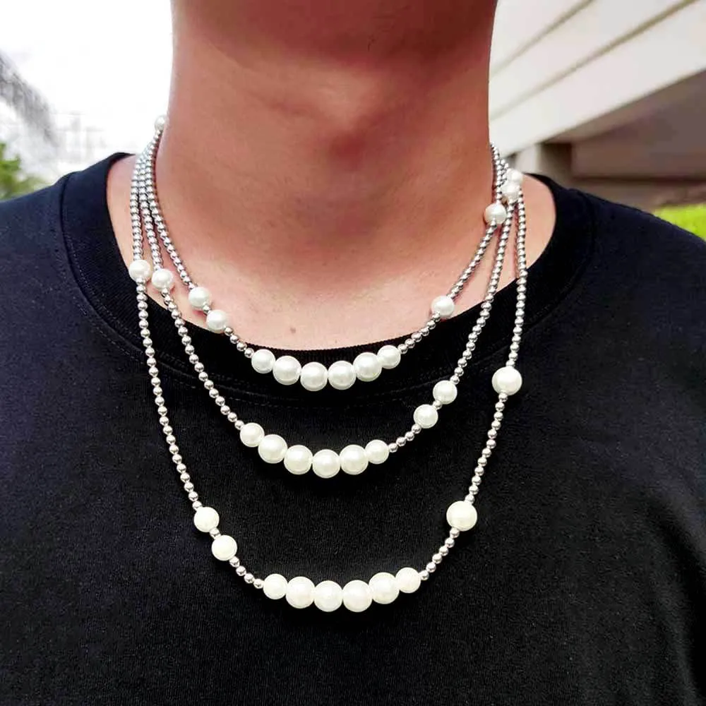 6mm/8mm/10mm Grass Pearl Stainless Steel Beads Chain - image1