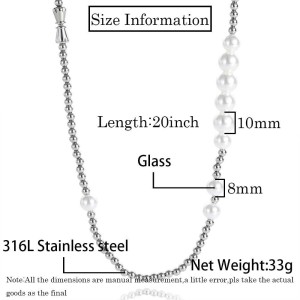 6mm/8mm/10mm Grass Pearl Stainless Steel Beads Chain