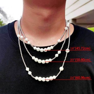 6mm/8mm/10mm Grass Pearl Stainless Steel Beads Chain