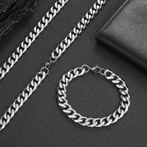 11mm Hip Hop Cuban Chain Stainless Steel Necklace