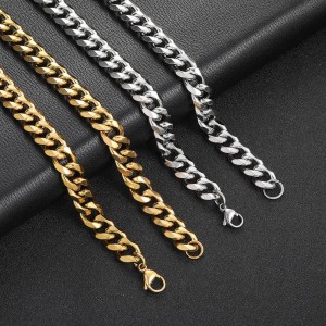 11mm Hip Hop Cuban Chain Stainless Steel Necklace