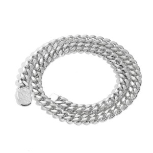 6mm/8mm/10mm/12mm Zirconia Clasp Cuban Chain Stainless Steel Necklace