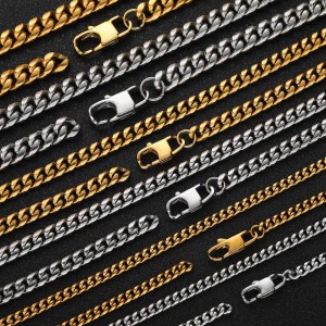 4mm/5mm/6mm/7mm/8mm/9mm Man Cuban Chain Stainless Steel Necklace