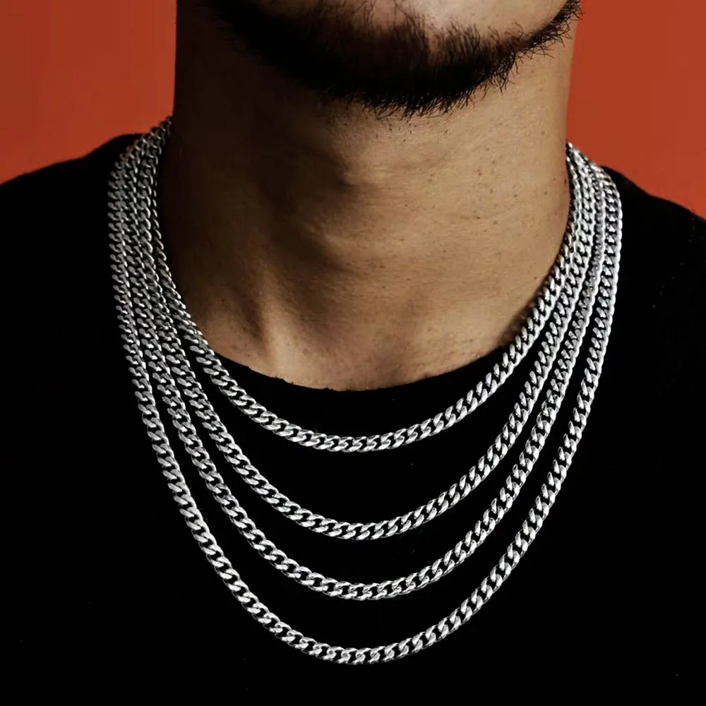 4mm/5mm/6mm/7mm/8mm/9mm Man Cuban Chain Stainless Steel Necklace - image2