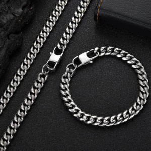 4mm/5mm/6mm/7mm/8mm/9mm Man Cuban Chain Stainless Steel Necklace