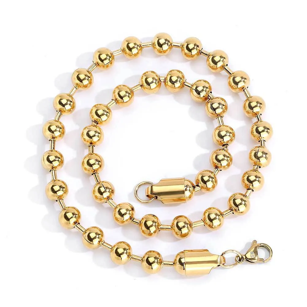8mm Bead Ball Chains Stainless Steel Necklace