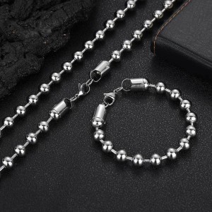 8mm Bead Ball Chains Stainless Steel Necklace