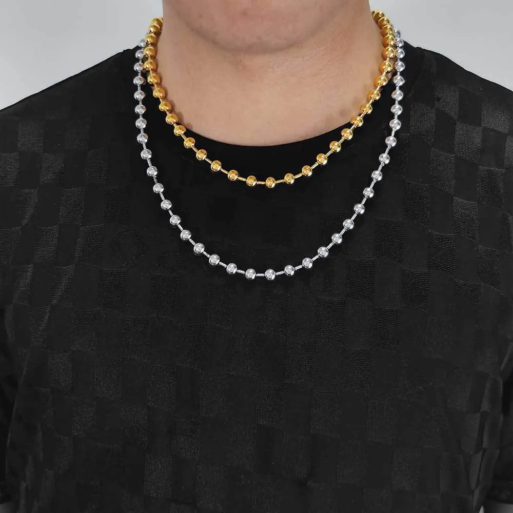 8mm Bead Ball Chains Stainless Steel Necklace - image1