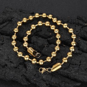 8mm Bead Ball Chains Stainless Steel Necklace