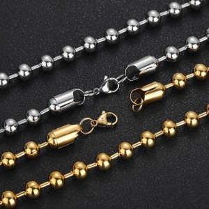 8mm Bead Ball Chains Stainless Steel Necklace