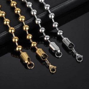 8mm Bead Ball Chains Stainless Steel Necklace