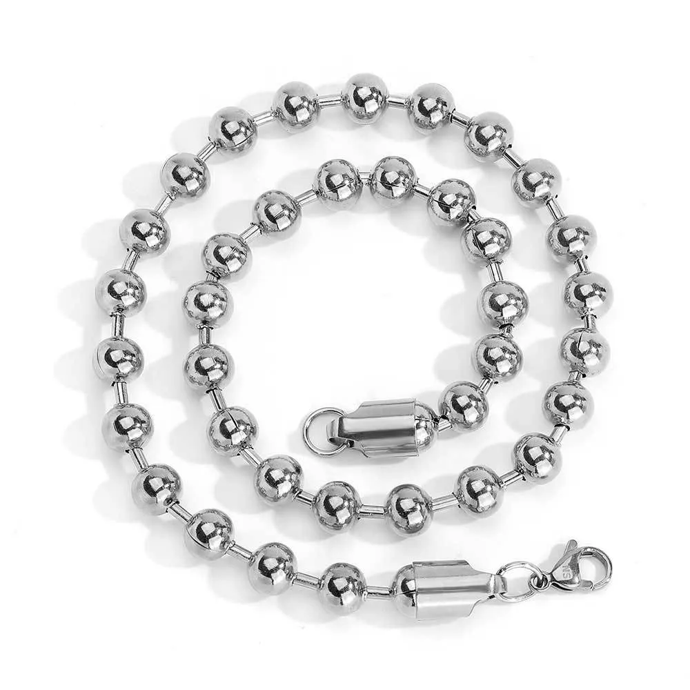 8mm Bead Ball Chains Stainless Steel Necklace