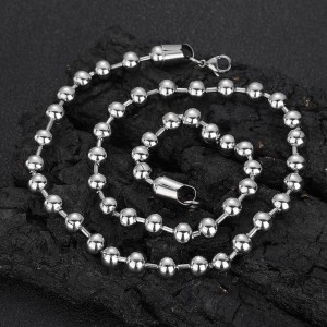8mm Bead Ball Chains Stainless Steel Necklace
