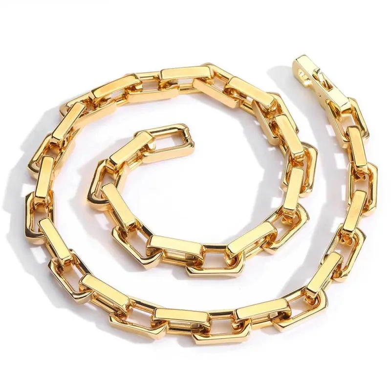 9mm Rectangle Bamboo Chain Stainless Steel Necklace