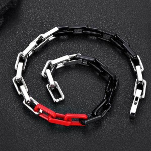 9mm Rectangle Bamboo Chain Stainless Steel Necklace