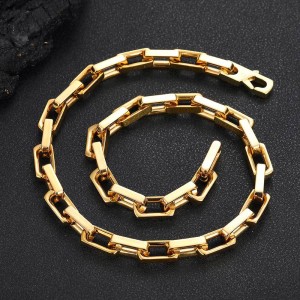 9mm Rectangle Bamboo Chain Stainless Steel Necklace