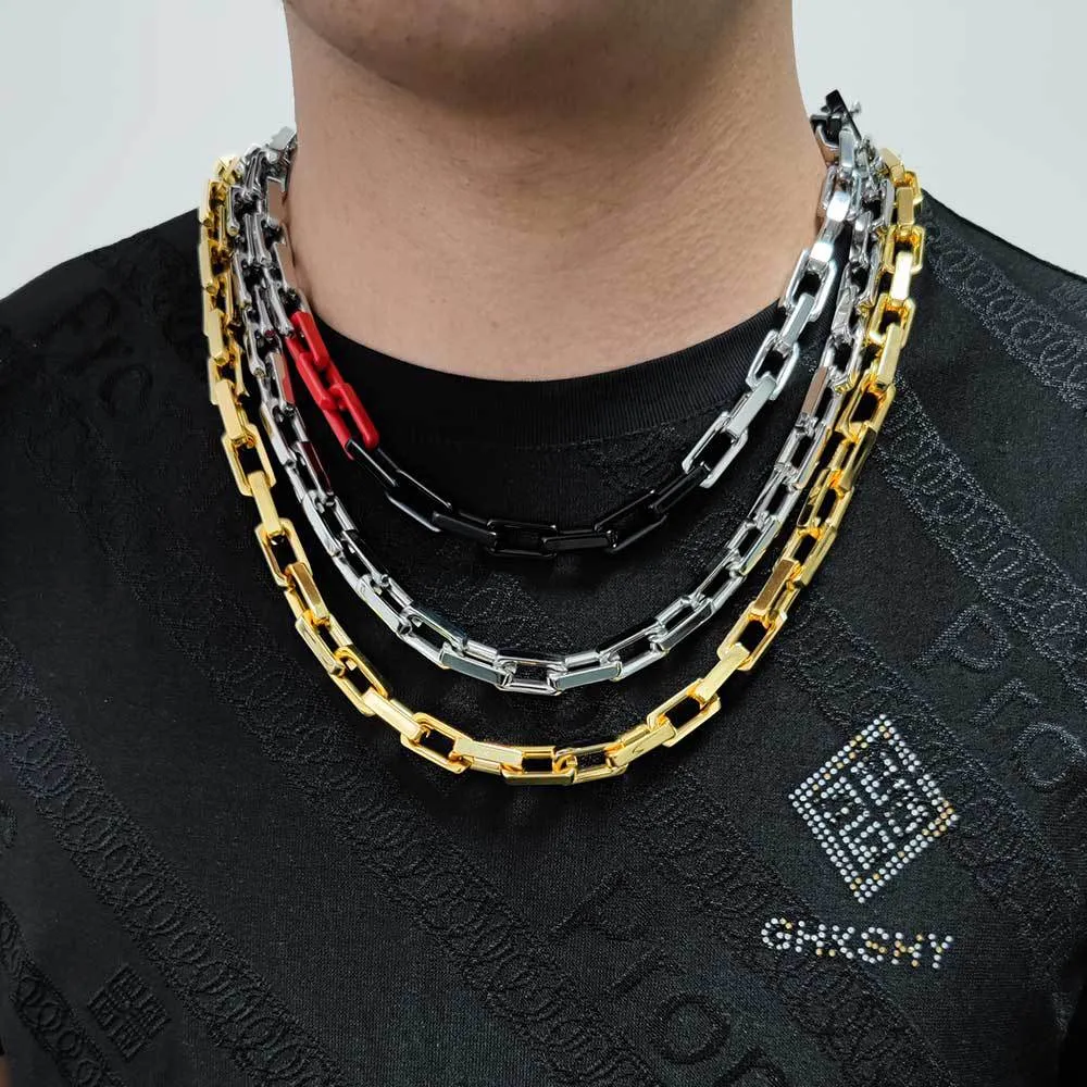 9mm Rectangle Bamboo Chain Stainless Steel Necklace - image1