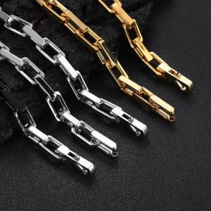 9mm Rectangle Bamboo Chain Stainless Steel Necklace