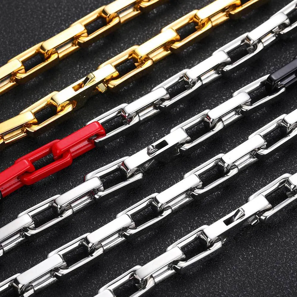 9mm Rectangle Bamboo Chain Stainless Steel Necklace - image2