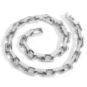 9mm Rectangle Bamboo Chain Stainless Steel Necklace
