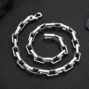 9mm Rectangle Bamboo Chain Stainless Steel Necklace