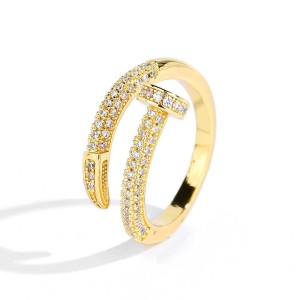 Zirconia Spike Hip Hop Brass Ring